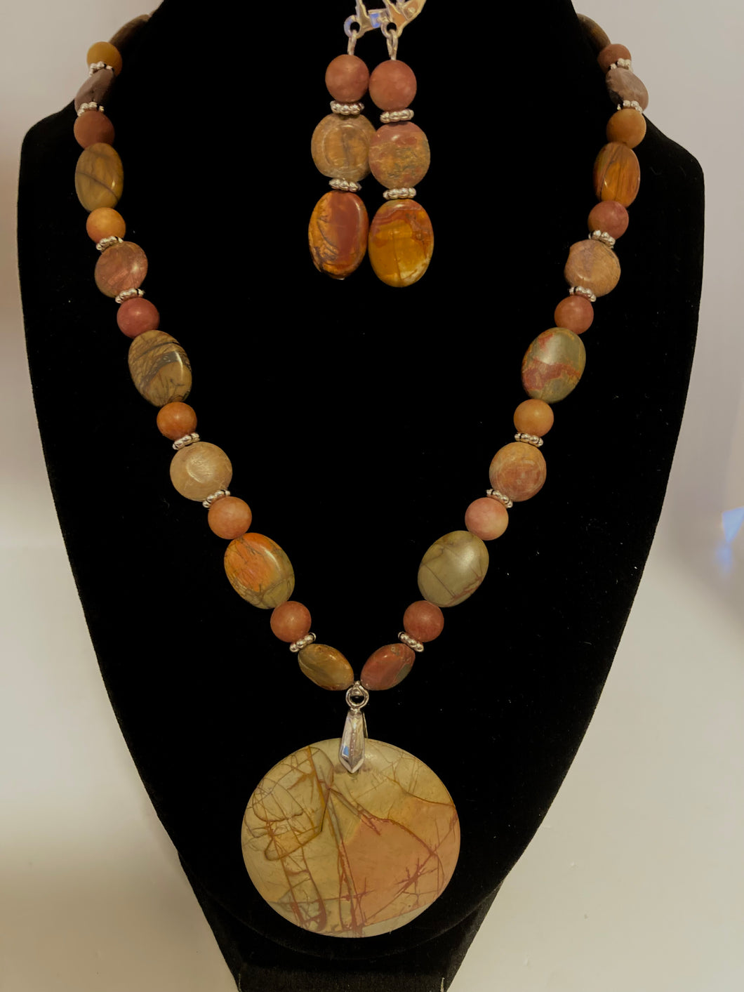 Red Creek Jasper necklace and earrings set
