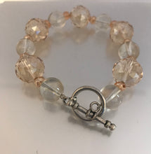 Load image into Gallery viewer, Crystal and amber glass beaded bracelet
