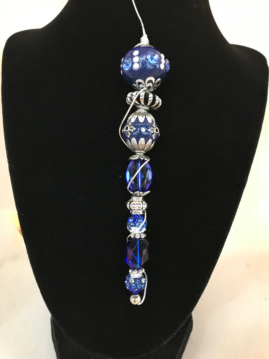 Royal blue/silver icicle ornament